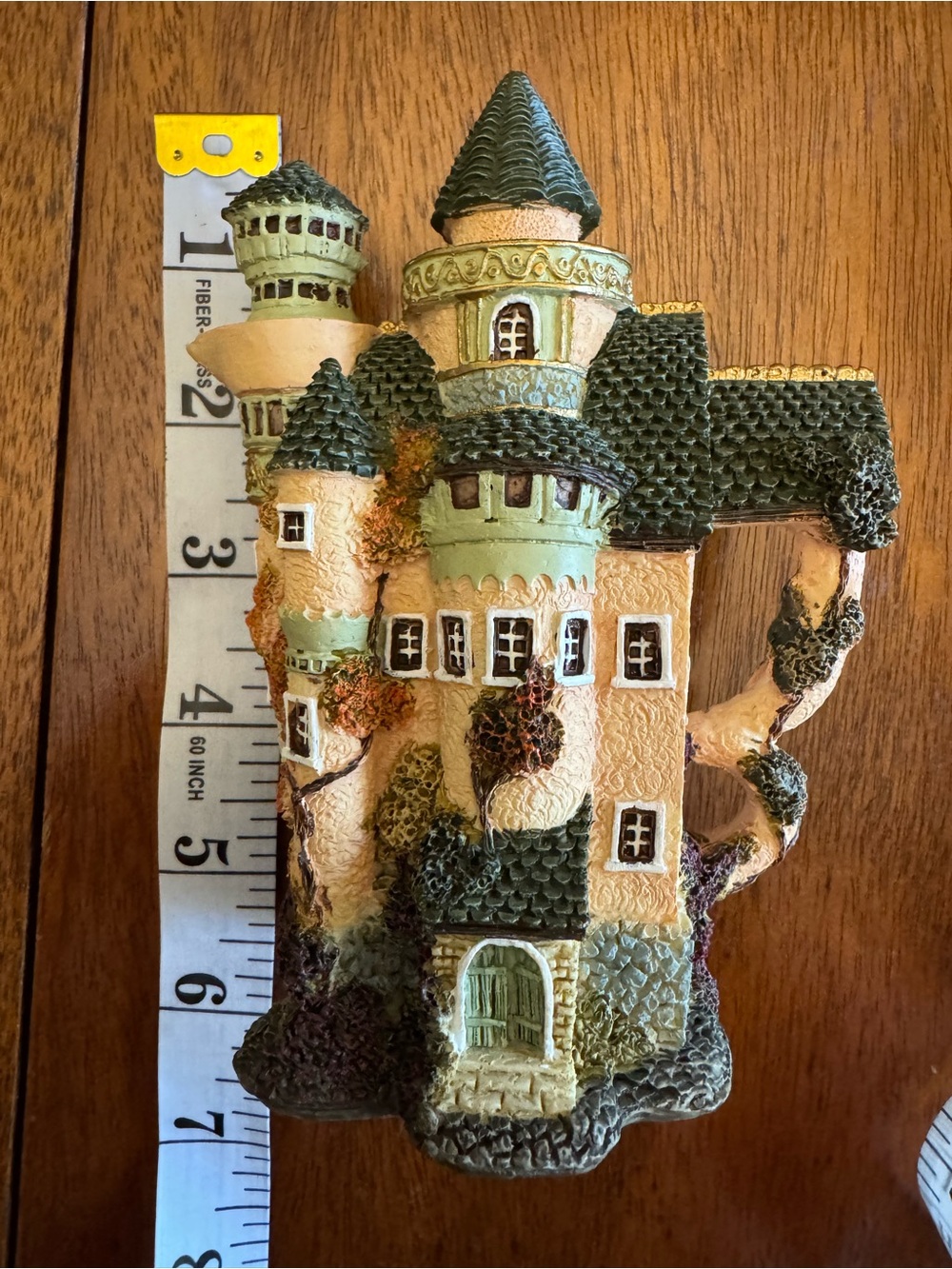 Decorative Castle Home Art Sculpture in Green and Cream - Picture 8 of 8